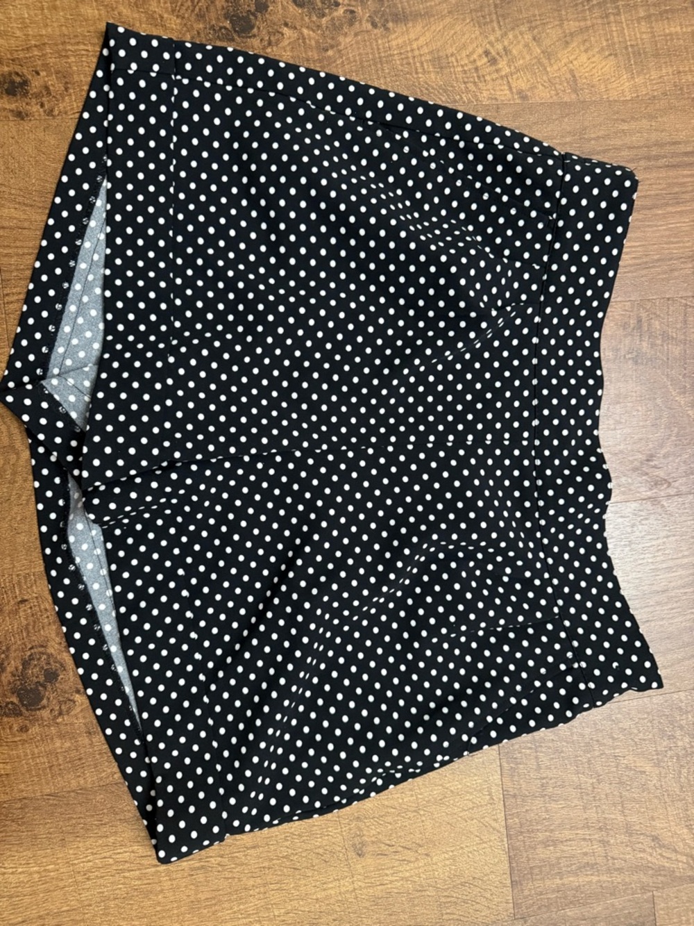 New York & Company Black Polka Dot High-Waist Shorts